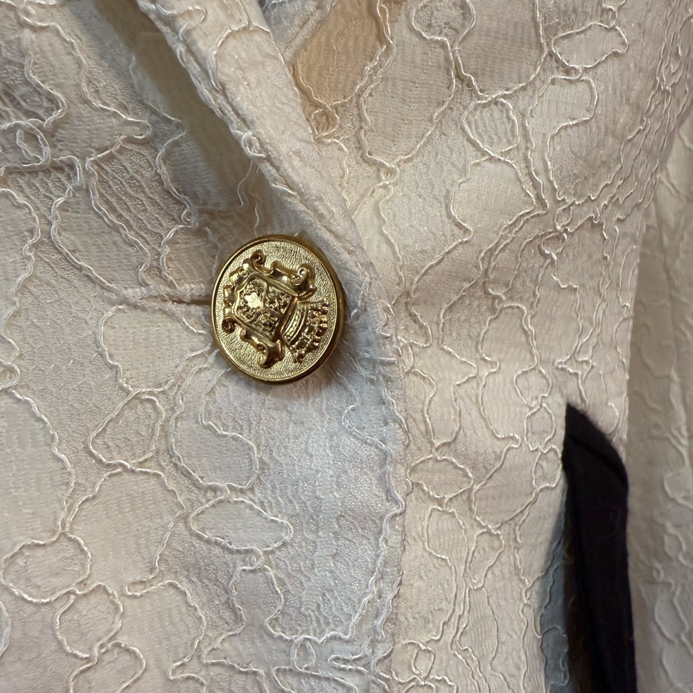 Smythe White and Black Blazer Tailored Suit Jacket - Picture 3 of 8